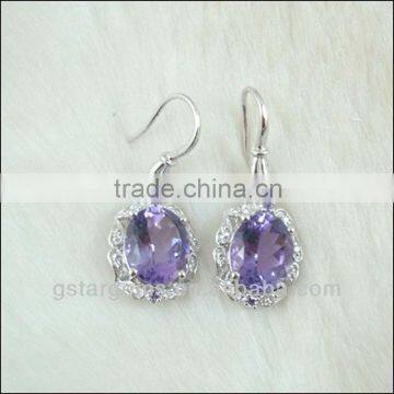 925 Sterling Silver Natural Amethyst Set Jewelry
