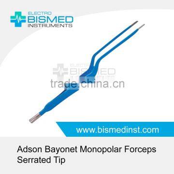 Adson Bayonet Monopolar Forceps Serrated Tip