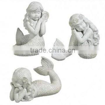 Enchanted Waters Cement Mermaid Figurine Statue (Set of 3)