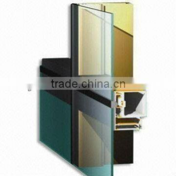 Aluminum structure with glass used for industrial or windows and doors, curtain wall, handrail, solar system