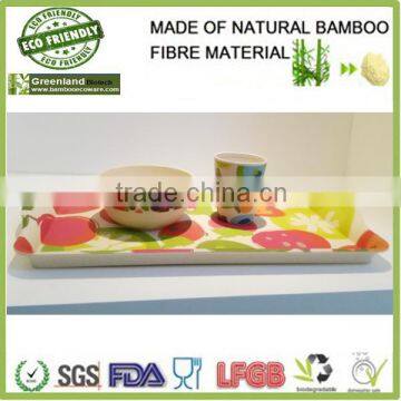 Mother Need Cheap New Bamboo Fibre Bio Kitchenware Tray /green Tray With Woodern Holder photo-3