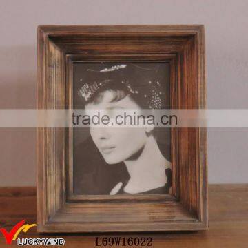 Rectangle Vintage Brown Table Stand Photo Frame Wooden