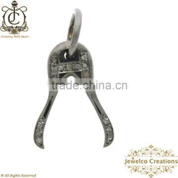 Pave Diamond Pendant, Charm Pendant, 925 Silver Pendant, Handmade Jewelry, Diamond Fashion Jewelry Wholesaler