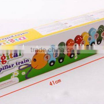 Hot Selling Caterpillar Toys Size 41*5.5*8.5cm OEM Digital Caterpillar Train Toys Wooden Caterpillar for Children EZ5134 photo-4