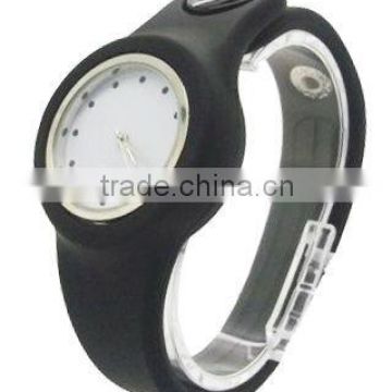 Button silicone watch with metal case