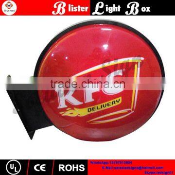 Advertising silk print KFC acrylic face alumnium frame plexiglass led light box