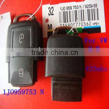 Tongda key high quality 2 button remote key 433mhz ( 1JO 959 753 N V4) for VW