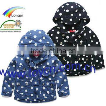 warm windproof spot children anorak rain coat