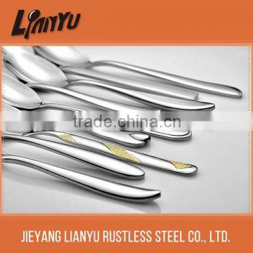 Stainless steel best quality gold plated flatware sets