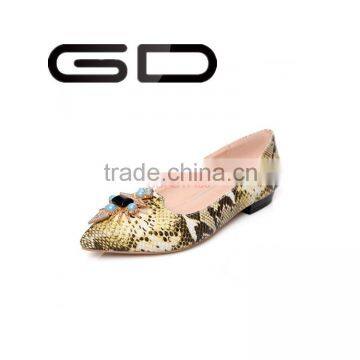 GD high quality women mature novelty fashion shoes metal decoration flat shoes