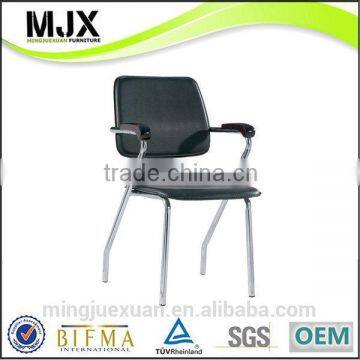 Quality promotional visitor four steel legs pvc chairs