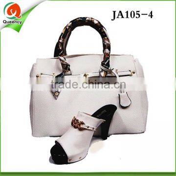 JA0105-04 2016 Genuine leather evening shoes with bag for women