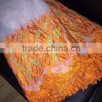 tulle lace fabric embroidered french lace fabric with stone in china lace market