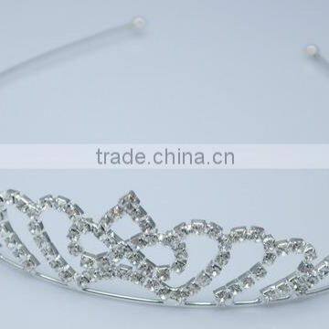 2014 new product rhinestone full crown, fashion silver headband, stretch elastic rhinestone headband