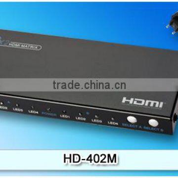 12-bit deep color 1080P/4 -in 2-out full HD Matrix switch/HD 3D switch