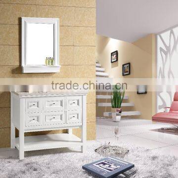 Fashion design white floor standing wooden bathroom cabinet