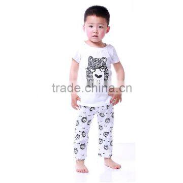 2016 summer wholesale children 100% cotton outfits cartoon sets for kids