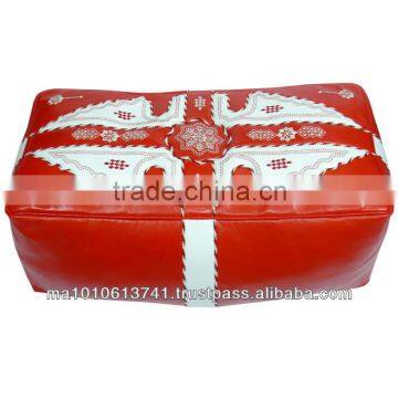 Luxury handmade moroccan leather pouf ottoman