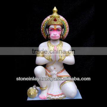 White Marble Hanuman Statue Lord Marble Hanuman Idol