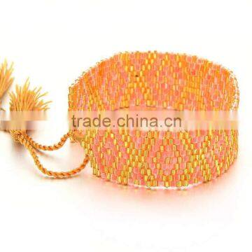 2016 New Cheap Bohemian Gypsy Jewelry Orange Color Beads Handmade Bohemian Bracelet photo-3