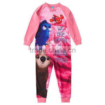 High Quality Cheap Baby Kids Girls Film Dory Digital Printing Pink Sleep Pajama Oneise