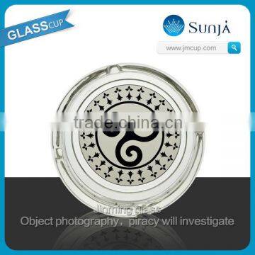 hot selling glass ashtray round ash tray clear ashtray printed