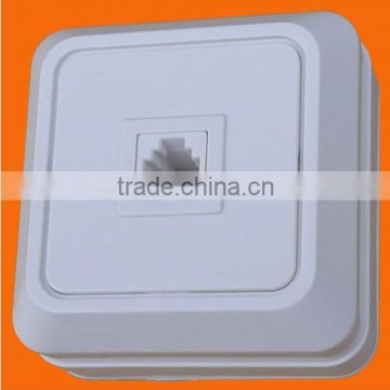 European style surface mounting RJ11 tele wall socket (S1007)