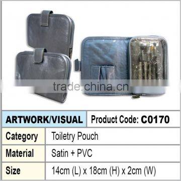 Satin Toiletry Zipper Pouch