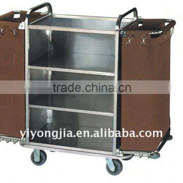 Hotel Laundry Trolley Housekeeping Carts/Metal House Keeping carts/stainless steel hotel housekeeping maid carts equipment