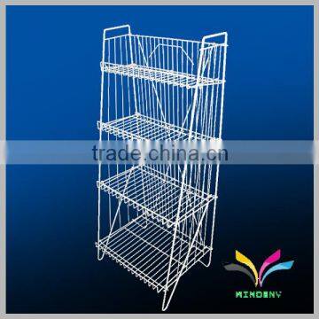 4-tiers metal wire used supermarket shelf for bread pushing sale