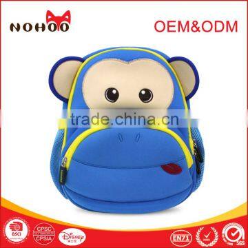 Kids Backpack School Bag With Cute Monkey Image photo-2