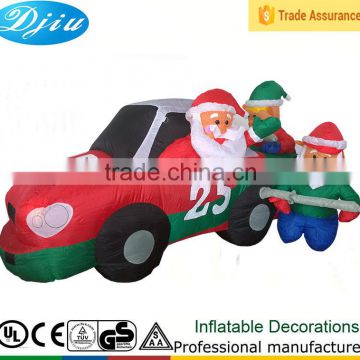 DJ-XT-23 christmas inflatable santa claus drive NO.25 floating car by mechanic tire inflation