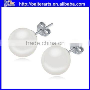 Wholesale bridal real freshwater pearl stud earrings