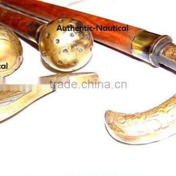 NAUTICAL ANTIQUE BRASS DIFFERENT DESIGN WALKING CANES-DECORATIVE WALKING CANES-BEAUTIFUL WALKING CANES Wk1178 photo-5