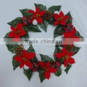 green leaf Xmas flower wreath/Christmas decoration