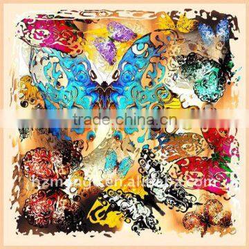 100% silk scarf with colorful digital print