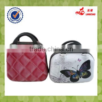 Red White Color Hot Sale Fashionable Designer 12/14 Inch High Quality Handles 100%ABS+ PC Hard Shell Lady Bag Set