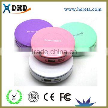 Hot-sale 4400MAH round thin phone power bank oem logo