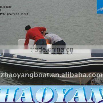 RIB fiberglass inflatable tube boat with CE