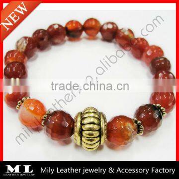 2014 Natural Black Red Blue Agate Diamond Beaded Bracelets MLAS-039