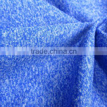 Velvet Fabric Deep Brilliant Blue Mix White Nylon Terylene Co-mingled Yarn Polyester Interlock Fabric photo-5