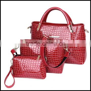 2014 new Handbag Shoulder Messenger Bag crocodile three piece flow package