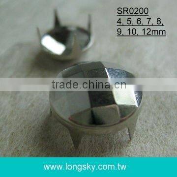 (#SR0200) Metal Round Faced Punk Prong Accessory Studs
