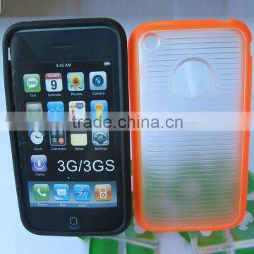 Hot orange clear soft TPU+PC hybrid cover case for iphone 3G 3GS case new