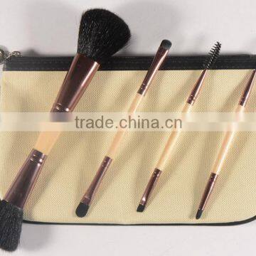 custom double-ends makeup brush set zipper bag