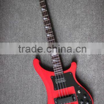 4 string Rik black hardware wine red colour electric bass guitar