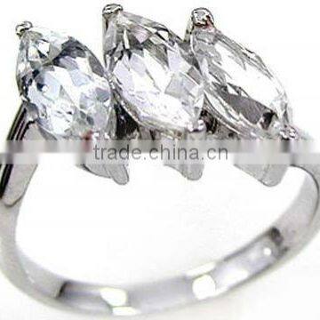 Genuine White Topaz & .925 Sterling Silver Ring Jewelry Ring Wholesale Silver Jewelry