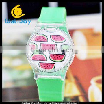 2014 fashion popular watermelon fruit plastic children watch(WJ-1498)