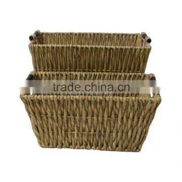 Water hyacinth storage basket with handle, laundry basket, handmade in Vietnam