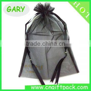 Black Big Custom Organza Bags Screen Printing 29*41cm